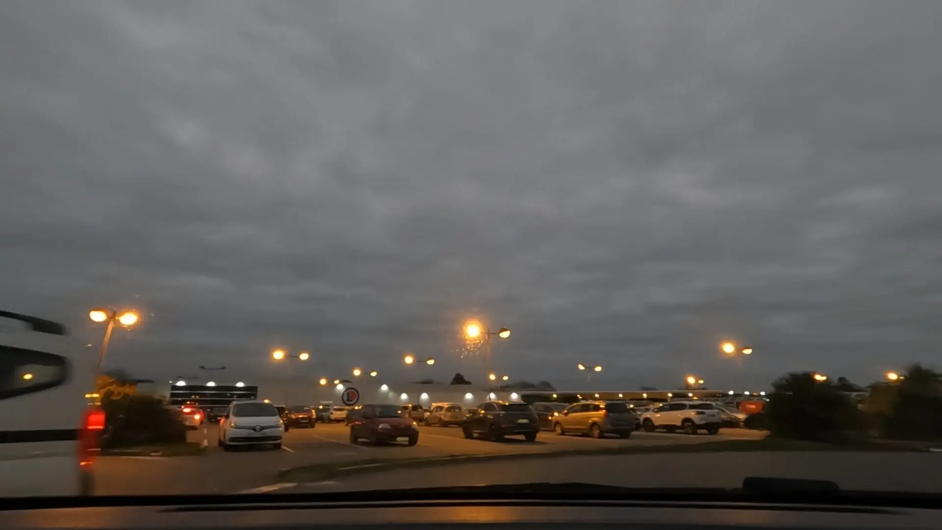 E.Leclerc supermarket parking lot Lannion Brittany France grocery shopping center