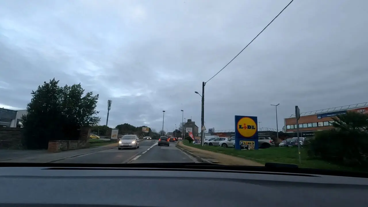 Lidl supermarket sign Lannion Brittany France budget grocery discount shopping